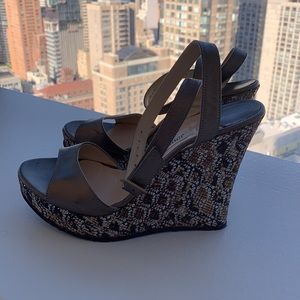 Jimmy Choo bronze wedge sandals